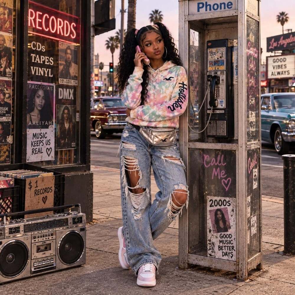 Hollister California Pastel Tie-Dye Hoodie Size M
